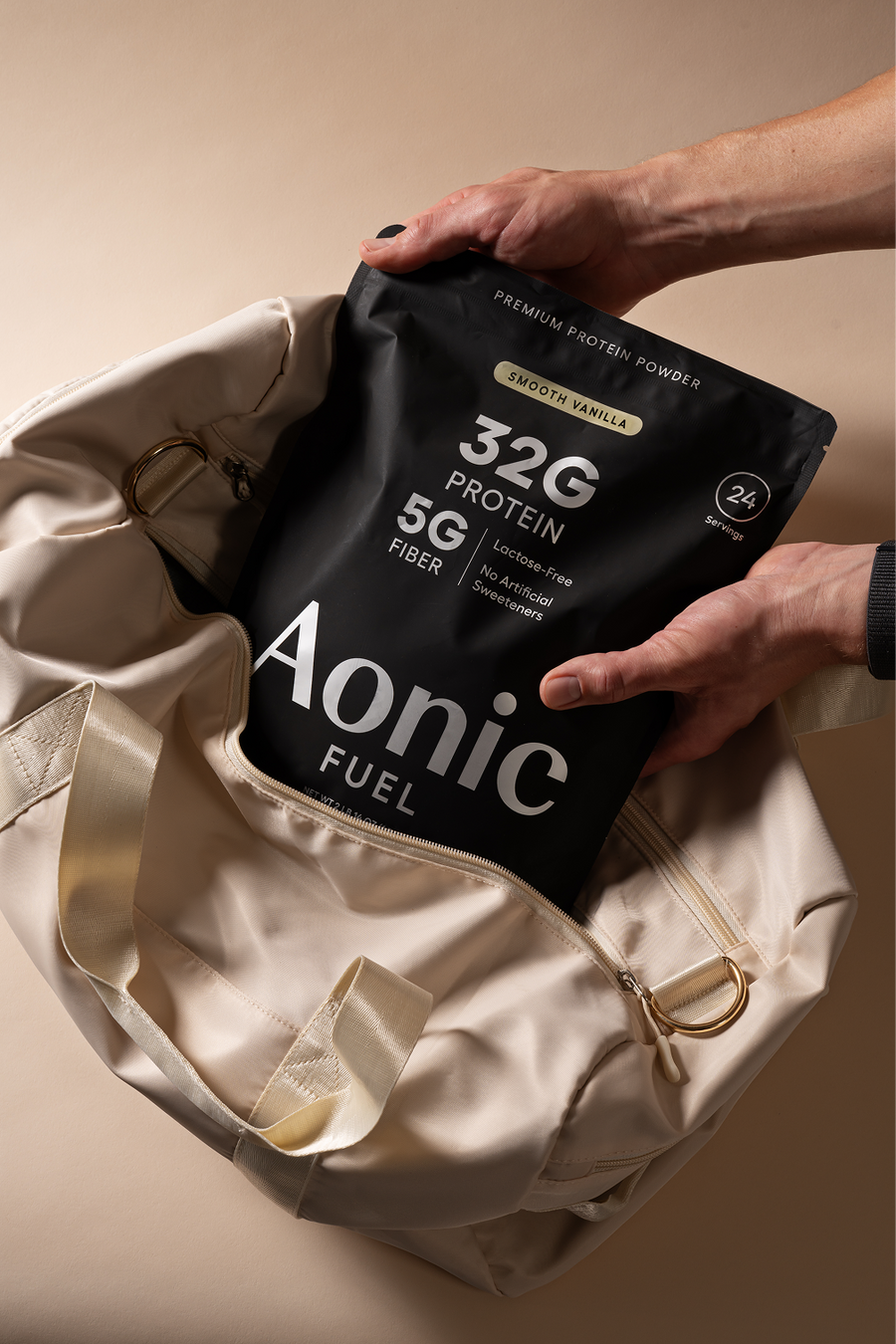Aonic Fuel protein powder in a lifestyle setting