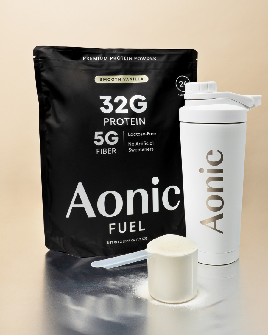 Aonic Fuel protein powder in a lifestyle setting