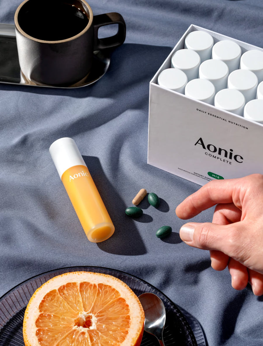 Aonic Complete daily supplement in a lifestyle setting